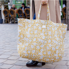 Lotus Absinthe - Quilted Cotton Shopper Bag – Bonheur du Jour