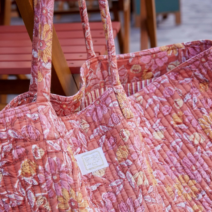 Meera - Quilted Cotton Shopper Bag – Bonheur du Jour