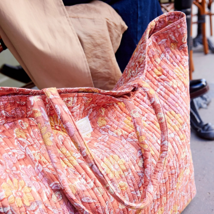 Meera - Quilted Cotton Shopper Bag – Bonheur du Jour