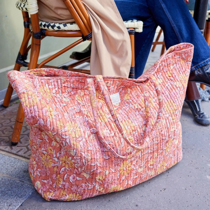 Meera - Quilted Cotton Shopper Bag – Bonheur du Jour