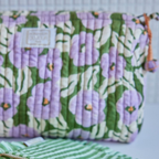 Chunni Cypres - Cotton Quilted Toiletry Bag/Pouch – Bonheur du Jour