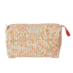 Petunia Rose - Cotton Quilted Toiletry Bag/Pouch – Bonheur du Jour