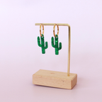 Cactus Resin Creoles Hoop Earring - L’Atelier Nounille