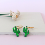 Cactus Resin Creoles Hoop Earring - L’Atelier Nounille