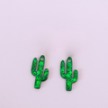 Cactus Resin Creoles Hoop Earring - L’Atelier Nounille