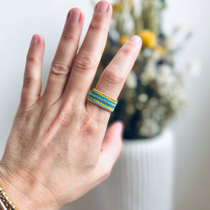 Rose Japanese Seed Bead Ring – Handmade by Yang