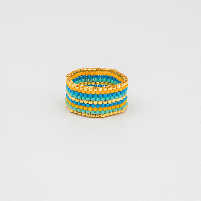 Rose Japanese Seed Bead Ring – Handmade by Yang