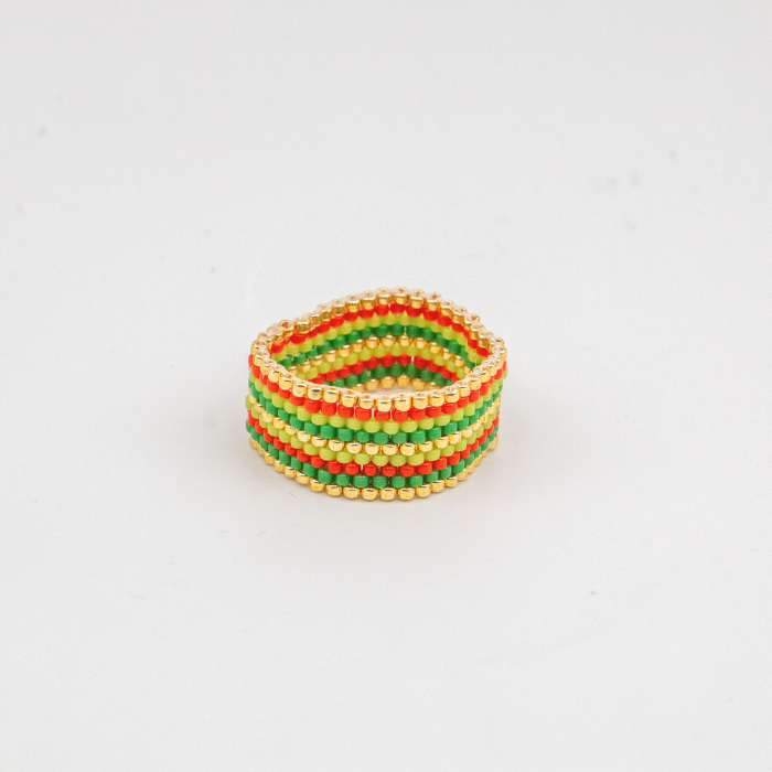 Rose Japanese Seed Bead Ring – Handmade by Yang