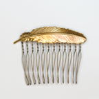 Small Floating Feather Hair Comb – Brass Hair Accessories - Cinder & Sage
