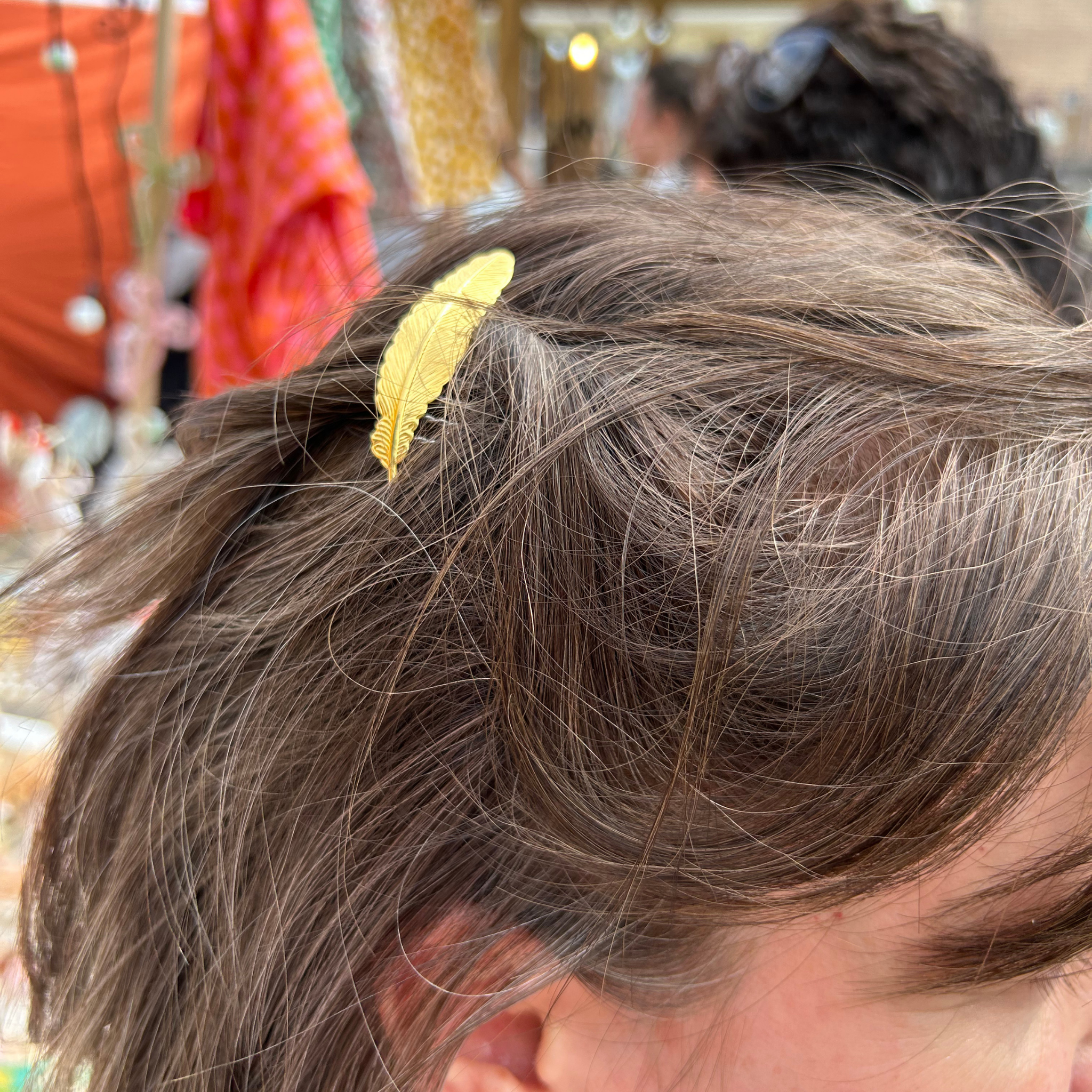 Small Floating Feather Hair Comb – Brass Hair Accessories - Cinder & Sage