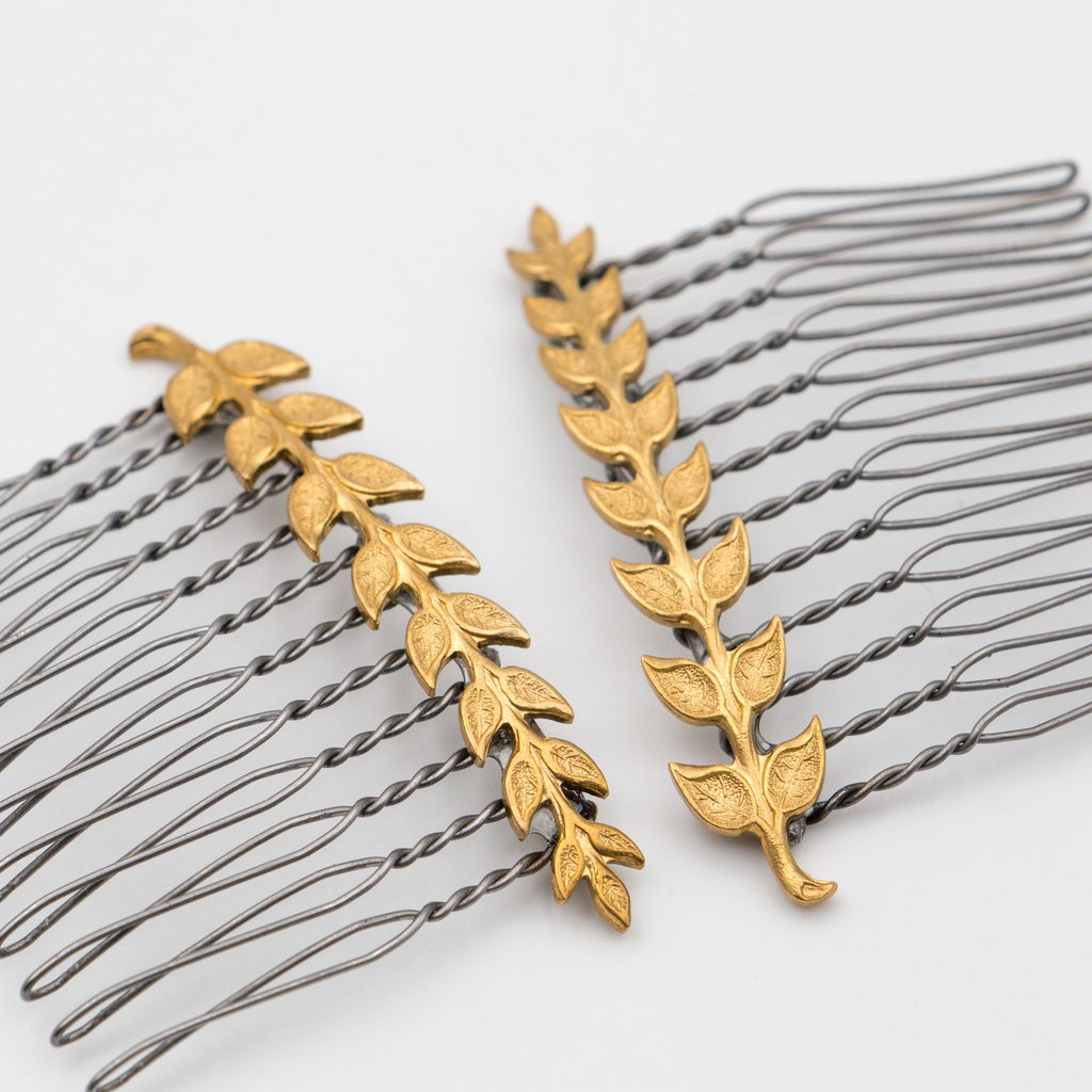 Small Vine Hair Comb – Brass Hair Accessories - Cinder & Sage
