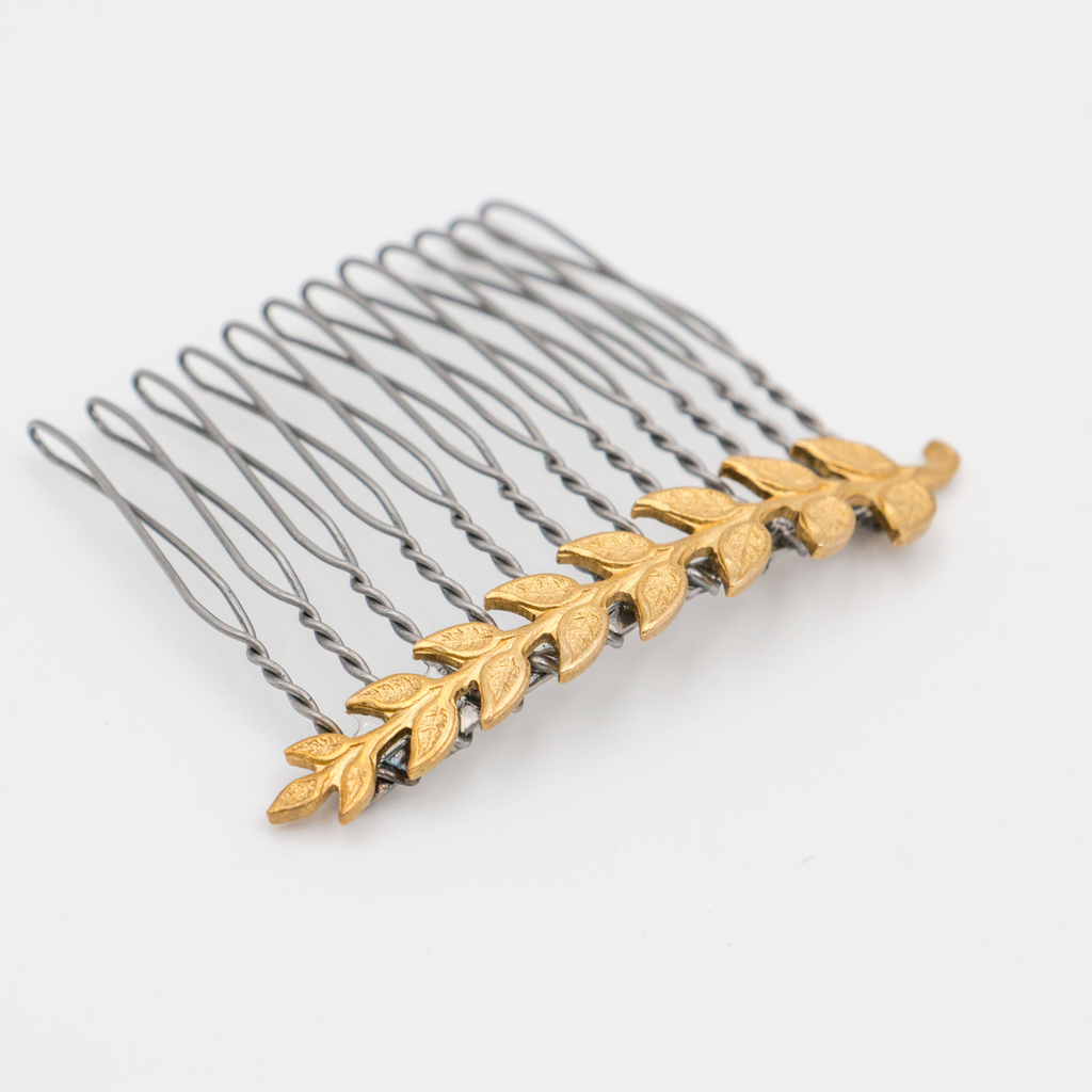 Small Vine Hair Comb – Brass Hair Accessories - Cinder & Sage