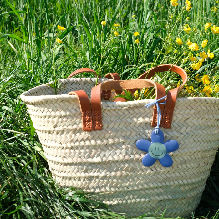 Bag Charm - Sky Blue Happy Flower - Soft Shape Reflector – Firefly