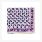 Isha Cassis - Large Square Cotton Bandana Block Print Scarf  – Bonheur du Jour
