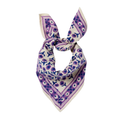 Isha Cassis - Large Square Cotton Bandana Block Print Scarf  – Bonheur du Jour