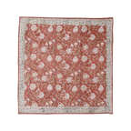 Miraj Rosewood - Large Square Cotton Bandana Block Print Scarf  – Bonheur du Jour