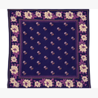 Nur Violine Indigo - Large Square Cotton Bandana Block Print Scarf  – Bonheur du Jour