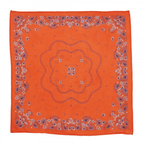 Clementine - Small Square Cotton Bandana Block Print Scarf  – Bonheur du Jour
