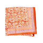 Iris Clementine - Small Square Cotton Bandana Block Print Scarf  – Bonheur du Jour