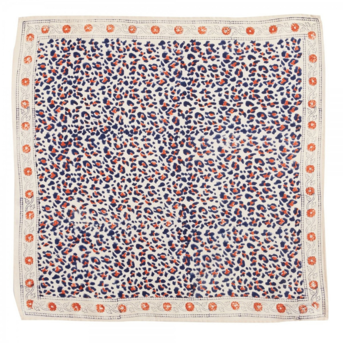 Leopard - Small Square Cotton Bandana Block Print Scarf  – Bonheur du Jour