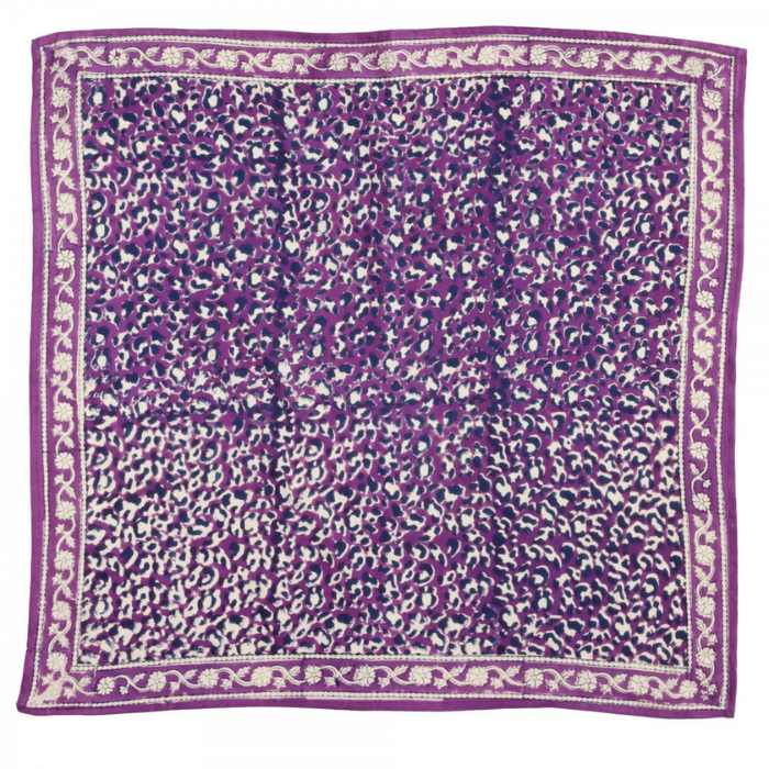 Leopard - Small Square Cotton Bandana Block Print Scarf  – Bonheur du Jour