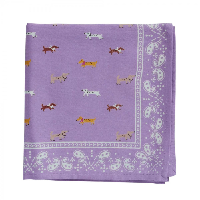 Dachshund - Small Square Cotton Bandana Block Print Scarf  – Bonheur du Jour
