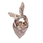 Primerose Rosee - Small Square Cotton Bandana Block Print Scarf  – Bonheur du Jour