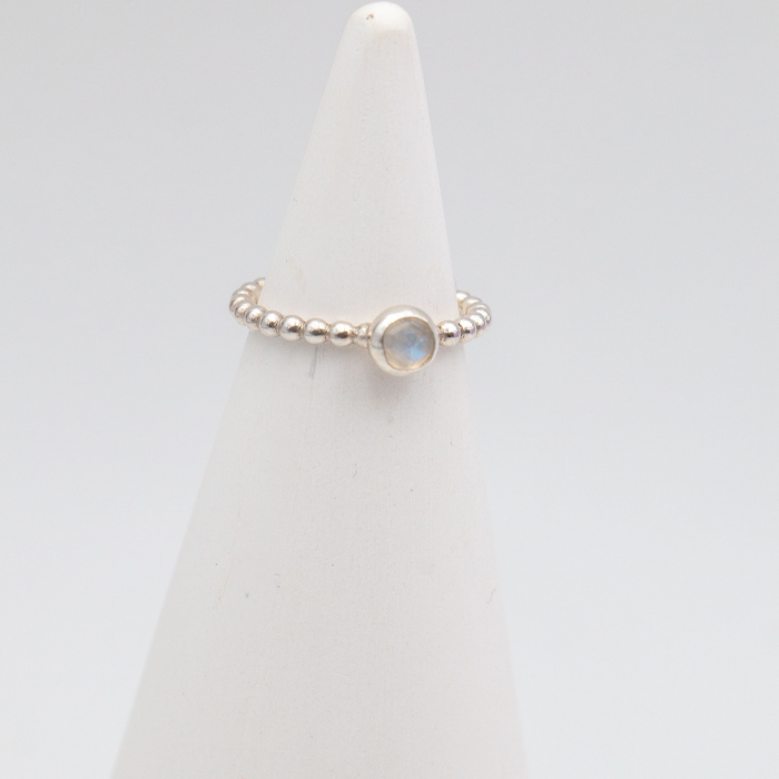Sterling Silver Gemstone Beaded Wire Stacking Ring – Tudorlily
