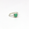 Chrysoprase Pentagon Ring – Sterling Silver – Tudorlily