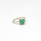 Chrysoprase Pentagon Ring – Sterling Silver – Tudorlily