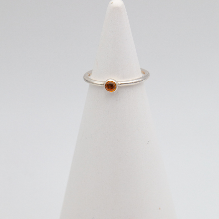 Sterling Silver Gemstone Smooth Stacking Ring – Tudorlily