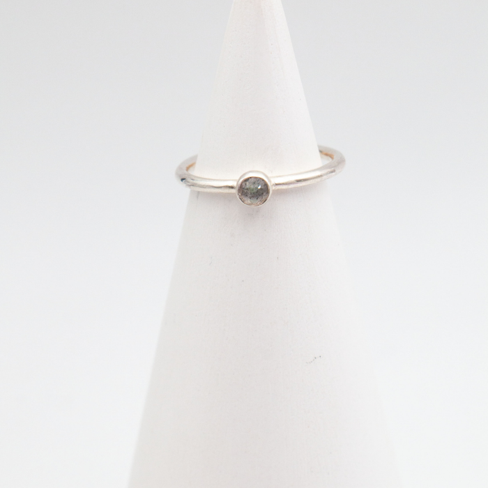 Sterling Silver Gemstone Smooth Stacking Ring – Tudorlily