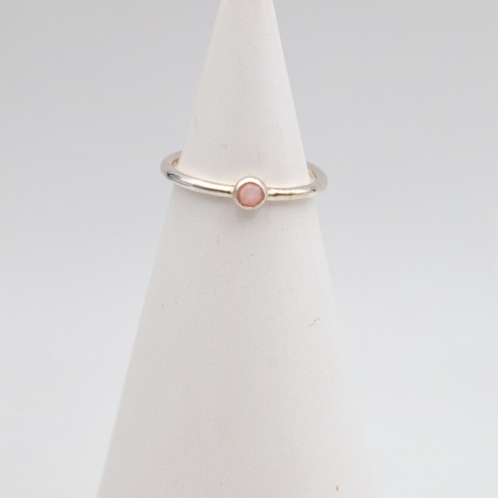 Sterling Silver Gemstone Smooth Stacking Ring – Tudorlily