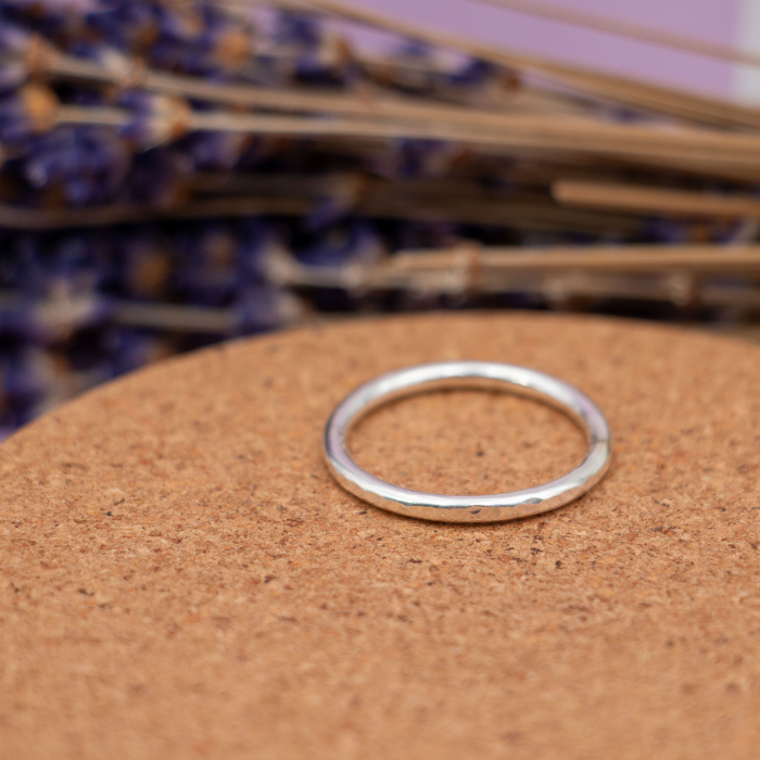 Sterling Silver Patterned Band – Stacking Ring – Tudorlily