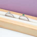 Sterling Silver Gemstone Beaded Wire Stacking Ring – Tudorlily