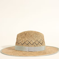 Straw Sun Hat – Gill Galon Gros Grain Blue – Maradji
