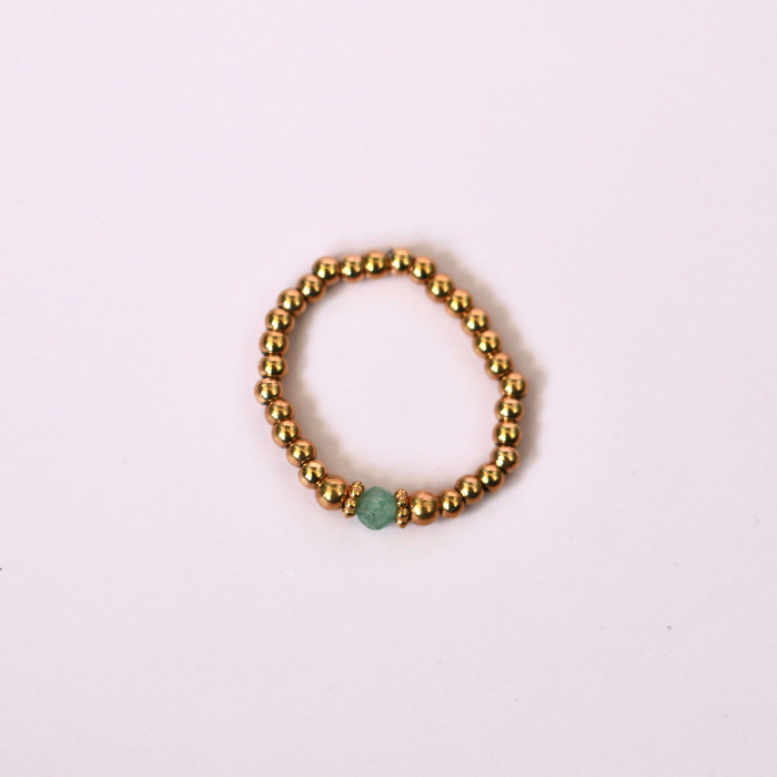 Elastic Beaded Ring -  Stretch Focal Stackable - Gold Ring 3mm – Natasas Accessoires
