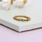 Elastic Beaded Ring -  Stretch Focal Stackable - Gold Ring 3mm – Natasas Accessoires