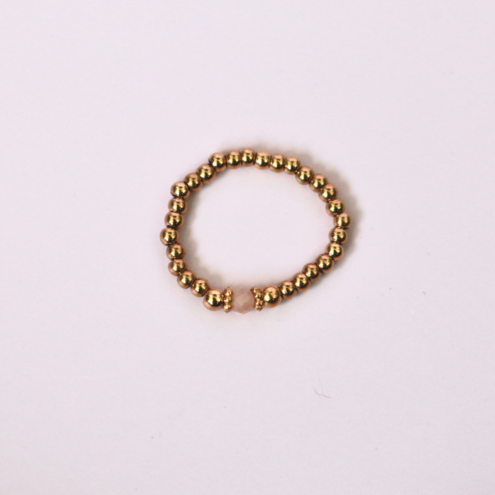 Elastic Beaded Ring -  Stretch Focal Stackable - Gold Ring 3mm – Natasas Accessoires