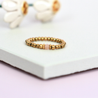 Elastic Beaded Ring -  Stretch Focal Stackable - Gold Ring 3mm – Natasas Accessoires
