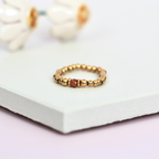 Elastic Beaded Ring -  Stretch Focal Stackable - Gold Ring 3mm – Natasas Accessoires