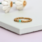 Elastic Beaded Ring -  Stretch Focal Stackable - Gold Ring 3mm – Natasas Accessoires