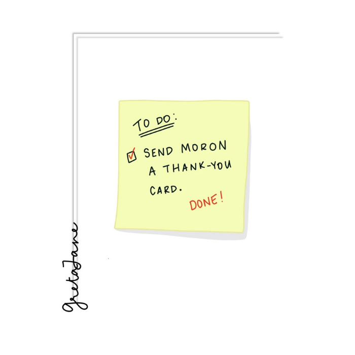 Moron Thank You Card – Funny Sarcastic Thank You Card – Greta Jane Paper Co