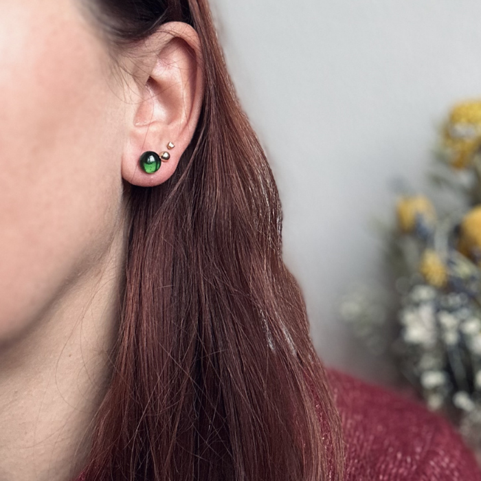 Pebbles Glass Stud Earring - Diatomée Verre