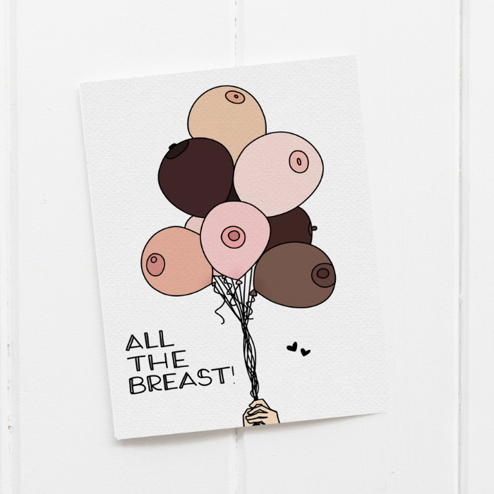 Congratulations All The Breast Greeting Card – Funny Congratulations Card – Greta Jane Paper Co