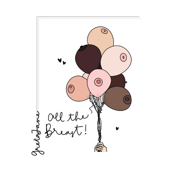 Congratulations All The Breast Greeting Card – Funny Congratulations Card – Greta Jane Paper Co