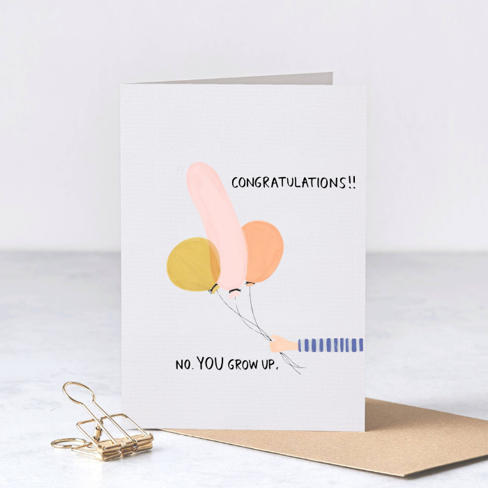 Congratulations You Grow Up Card – Funny Rude Congrats Card – Greta Jane Paper Co