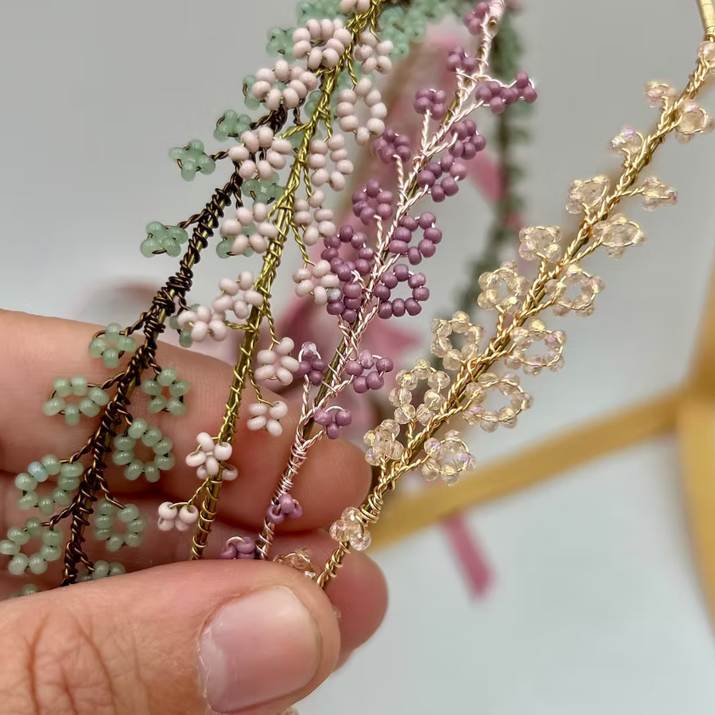Kira Vines Hair Wreath -  Peach/Lavender/Green - Nebo v Kvitah