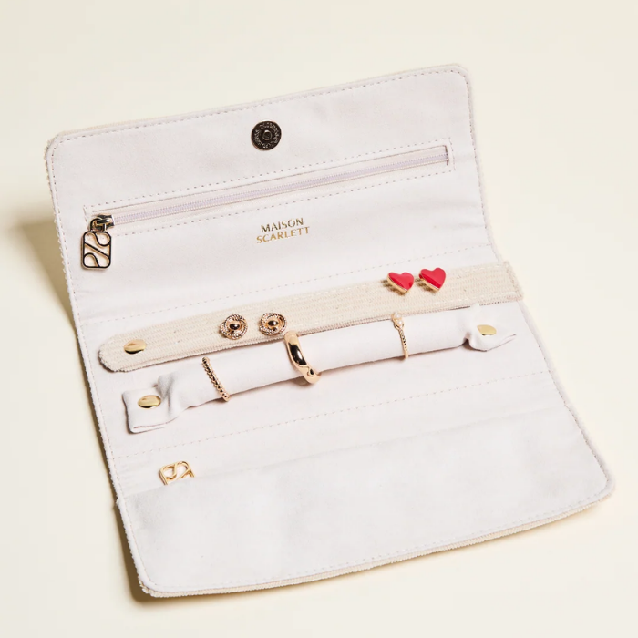 Catherine Corduroy Travel Jewellery Roll  – Maison Scarlett
