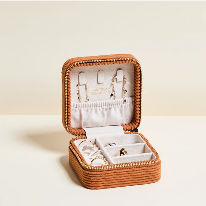 Corinne Travel Jewellery Box in Corduroy – Maison Scarlett